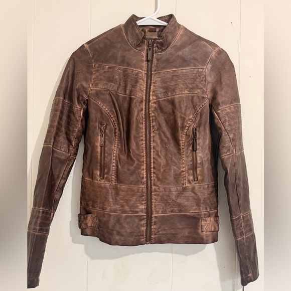 J2 Jackets & Blazers - J2 Vegan Brown Faux Leather Jacket